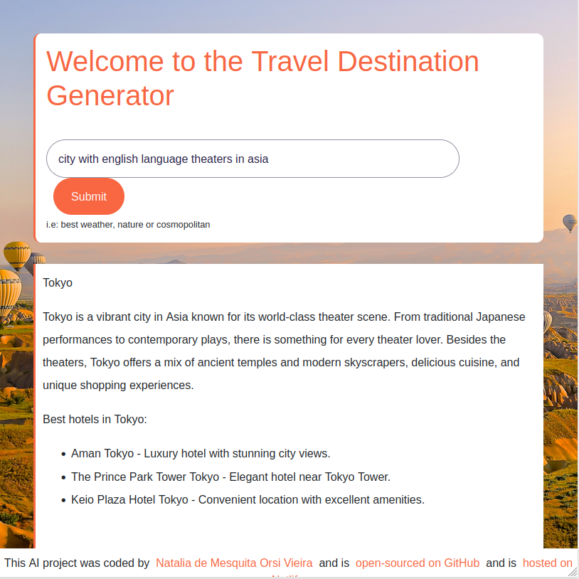 AI Travel Generator